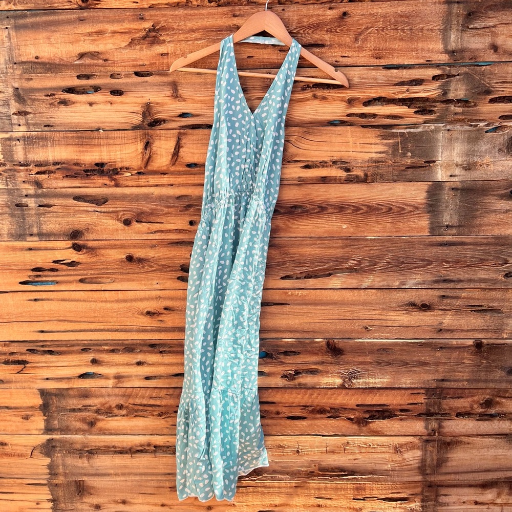 BEACHSISSI | Blue Speckled Halter Maxi Dress S
